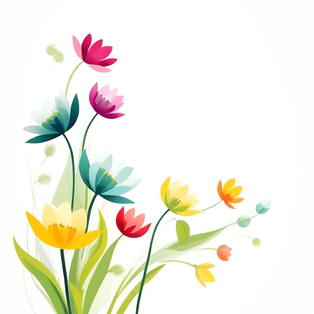 Abstract Spring Flower Illustration With White Background