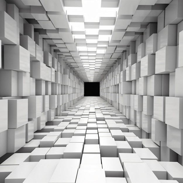 Photo abstract square digital background white tunnel