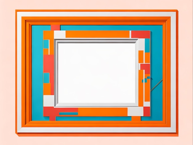 Photo abstract square frame illustration creative geometric artwork in modern design generative ai