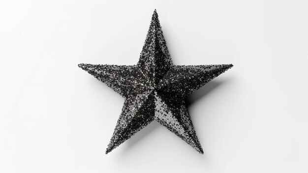 흰색 배경 Generative Ai에 검정 반짝이 스파클의 추상 별