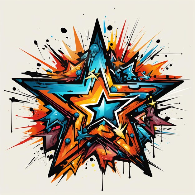 abstract star colorful vector illustration