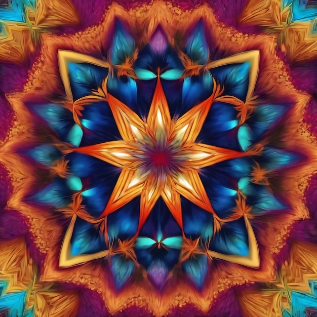 Abstract star loop mandala rectangle background