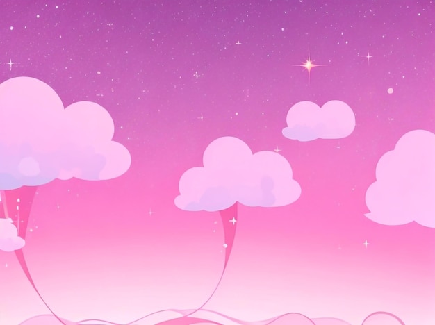 Abstract Starlight and Pink Clouds Stardust Bliss