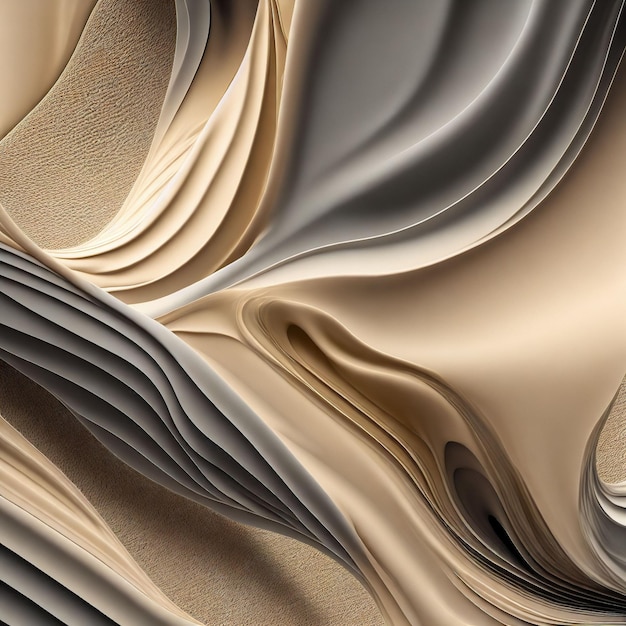 Abstract sticky cream tone smooth spiral curvy wave generative art by AI