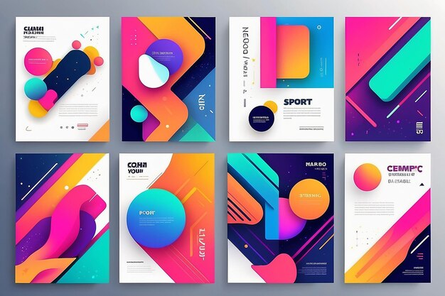 Abstract stories templates with bright colored random stripes Dynamic modern design