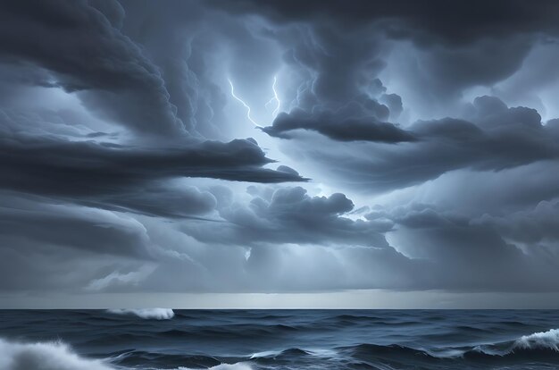 Foto nuvole di tempesta astratte nel mare scuro sfondo carta da parati