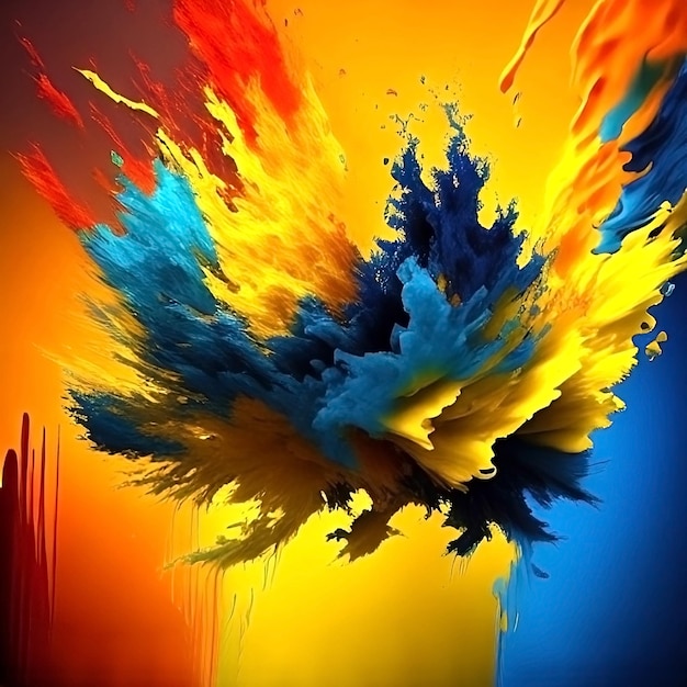 Фото Абстрактные полосы чернил взрыва радужной краски