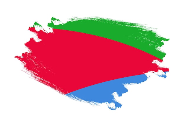 Abstract stroke brush textured national flag of Eritrea on isolated white background