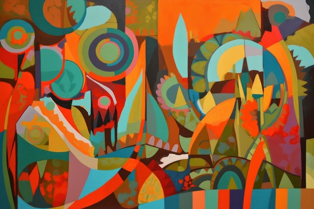 抽象的な様式化された色キッチュ ミッドセンチュリー モダン アートの背景