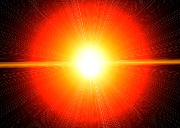 Abstract sunlights rays effect bright sun or laser cosmic rays flashes and sparkle particles of ligh...