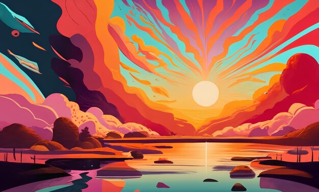 Premium AI Image | Abstract Sunset Color Spectrum Background