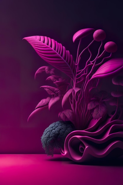 Абстрактная поверхность и текстуры фиолетового фона Генеративный ИИ