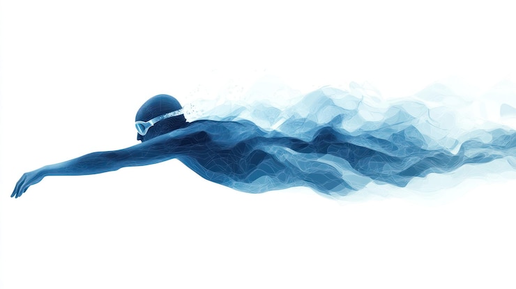 Photo abstract swimmer in freestyle stroke