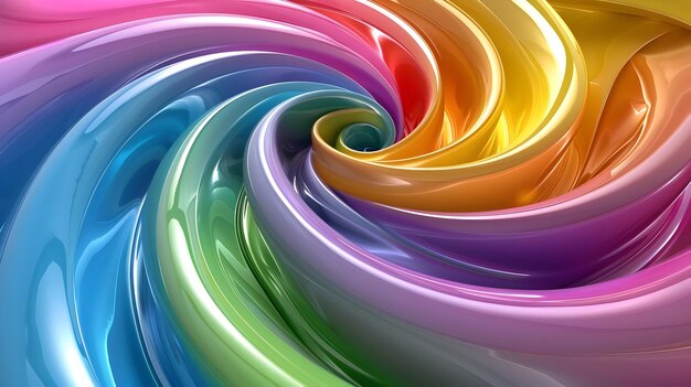 Abstract swirl computer generated 3d rendering circular merger of colors spiral background from liq