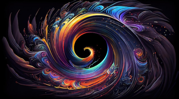 Abstract swirl vortex of color Colorful heart of tornado Generative AI