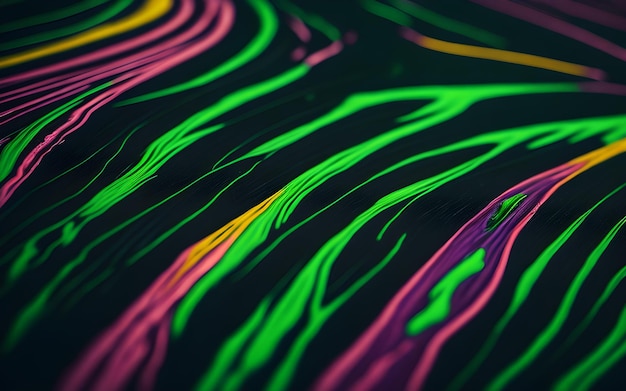 Photo abstract swirling paint on a black background