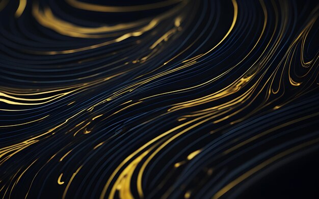 Photo abstract swirling paint on a black background