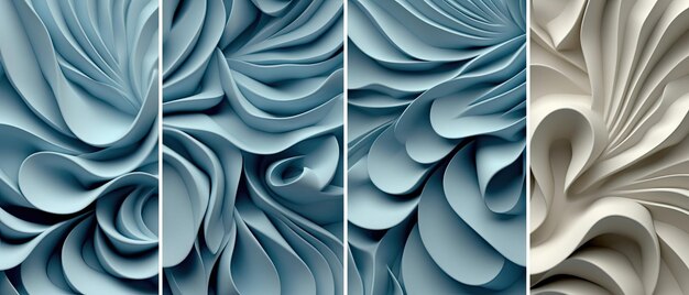 Photo abstract swirls and sculptural forms collage artistic patterns and decorative designs