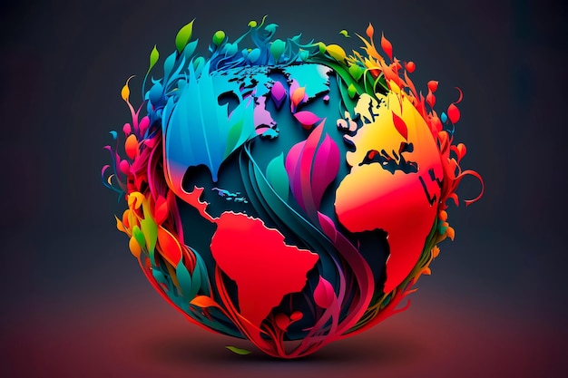Abstract symbol of peace globe illustration Generative AI