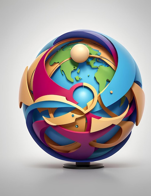 Abstract symbol of peace globe illustration generative ai