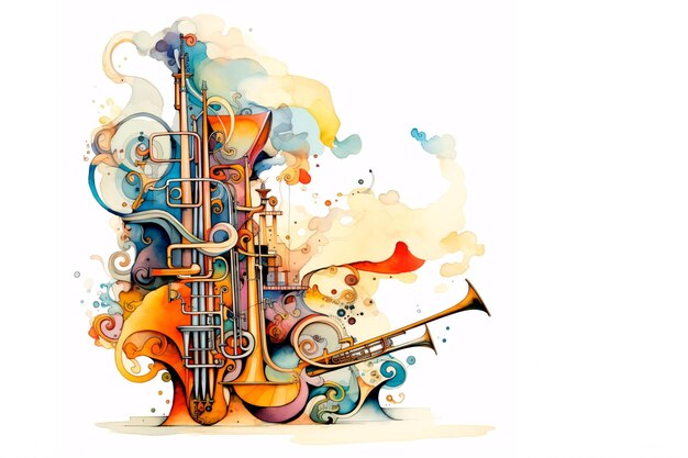 Abstract symbolic composition on the theme of music