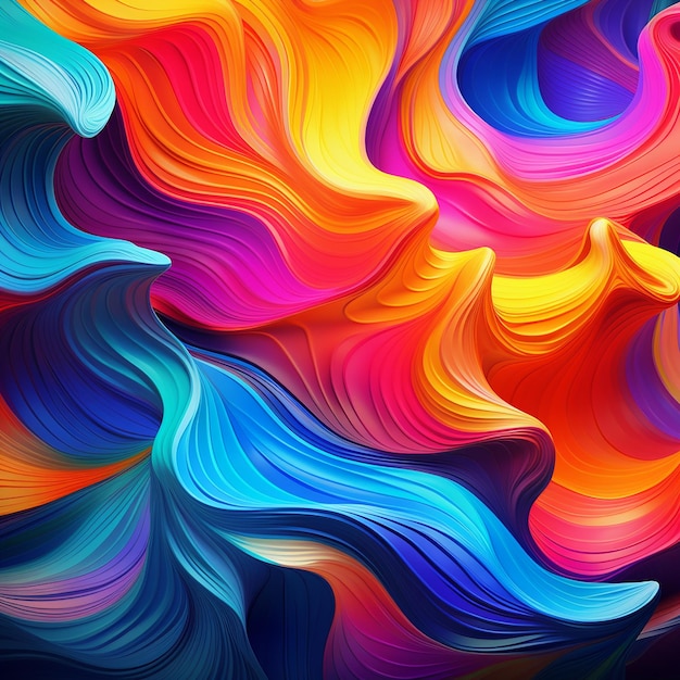 Photo abstract symphony vibrant colors flow in wave pattern