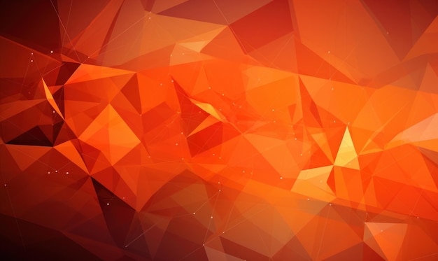 Abstract tangerine color background or wallpaper of waves polygons curves lines geometries meshes