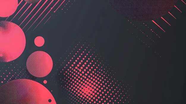 Abstract Tech Background with Pink and Black Hues Geometric Shapes and Dots Modern and Stylish Design for Web and Print HighTech Digital Wallpaper AI