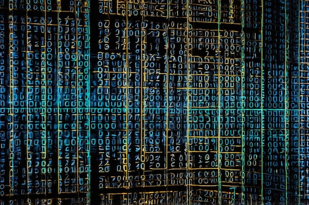 Abstract Tech Grid met binaire en hex-code