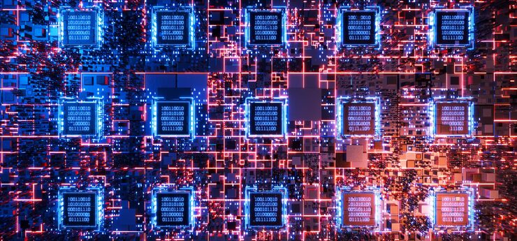 Photo abstract technical background h binary code big data data block cube with binary code hacker attack computer code artificial intelligence blockchain digital technologies ai 3d rendering