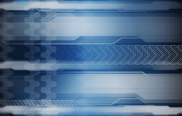 Abstract technological hud blue and white background