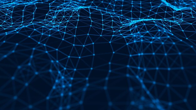 Abstract technologie achtergrond Muziek blauwe achtergrond Big data visualisatie 3D rendering