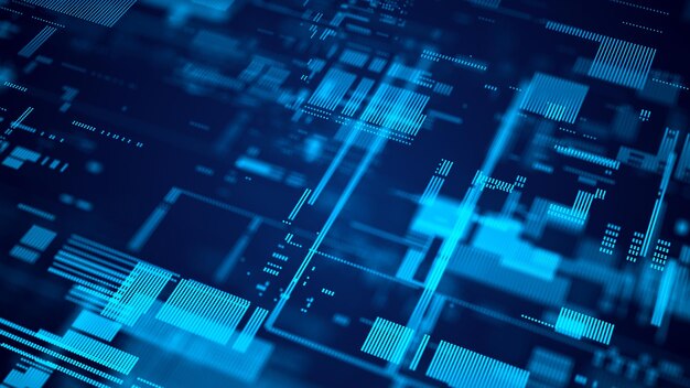 Abstract technologische achtergrond Digitale informatie Het concept van big data 3D-rendering