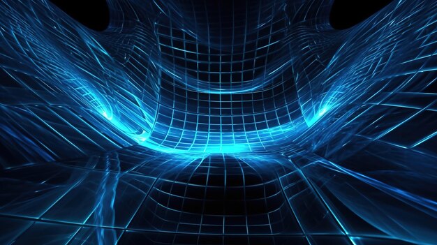Abstract technology background Ai future technology blue wireframe Generative ai