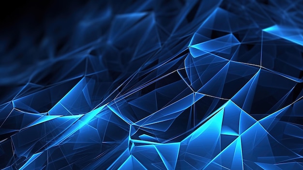 Абстрактный технологический фон Ай будущая технология синий проводный каркас Генеративный ай