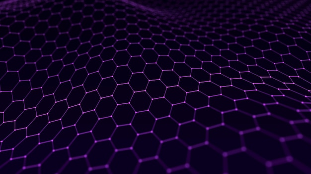 Abstract technology background Big data visualization Futuristic hexagon background Artificial intelligence 3D rendering