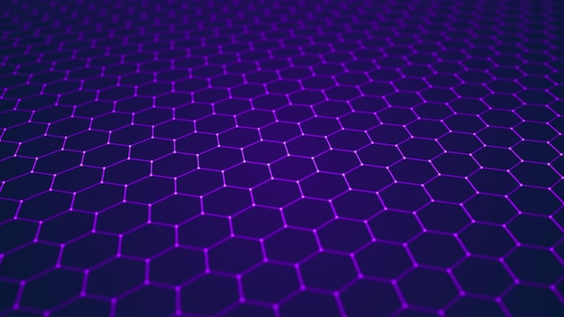 Abstract technology background Big data visualization Futuristic hexagon background Artificial intelligence 3D rendering