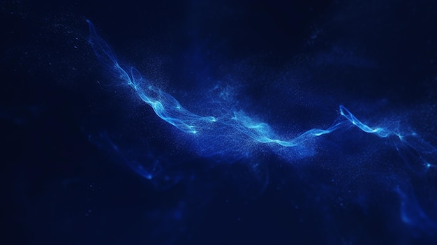 Абстрактный технологический фон Цифровая синяя волна частиц Визуализация звуковой структуры