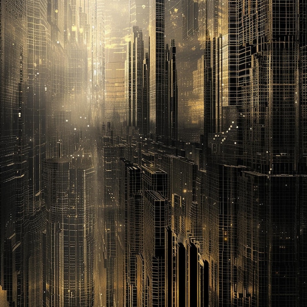 Abstract Technology Background in a Large City