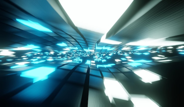 Абстрактная технология фона неоновых огней 3D иллюстрация