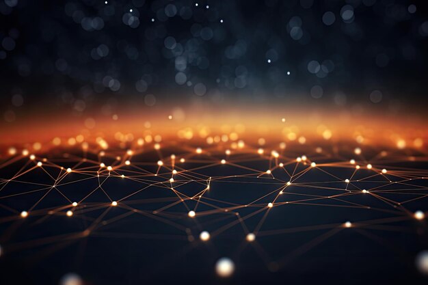 Abstract technology background with connecting dots and lines Network concept 3D Rendering Abstract futuristic digital background with connecting dots and lines 3d rendering AI Generated