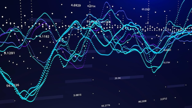 Photo abstract technology background with connecting dots and lines network concept data technology