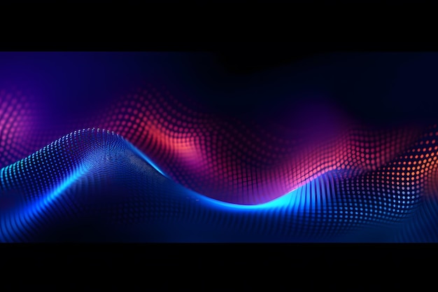 Abstract technology background with dotted colored waves