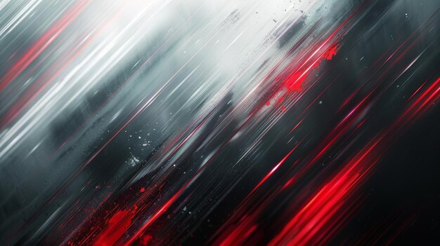 Abstract technology background with gray and red speed lines