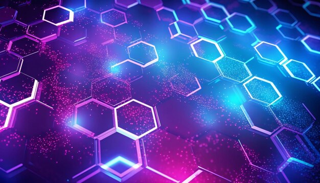 Abstract technology background with hexagons 3d rendering 3d illustration