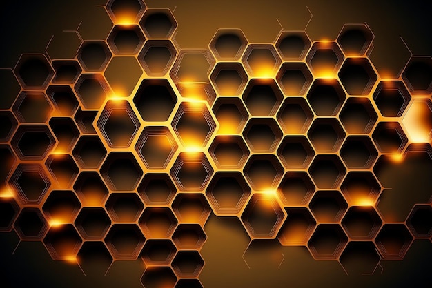 Abstract technology background with hexagons Illustration Generative AI