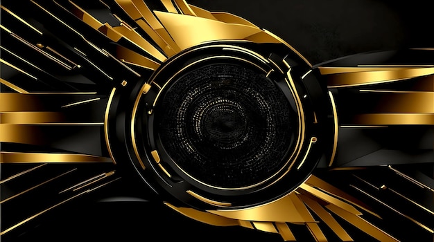 Abstract technology black and luxury golden template