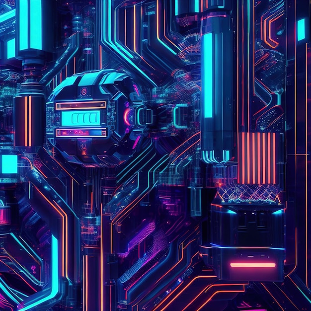 Abstract technology digital aesthetics with circuitry patterns background