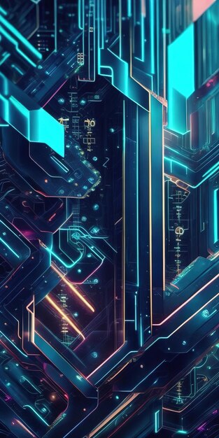 Abstract technology digital aesthetics with circuitry patterns background