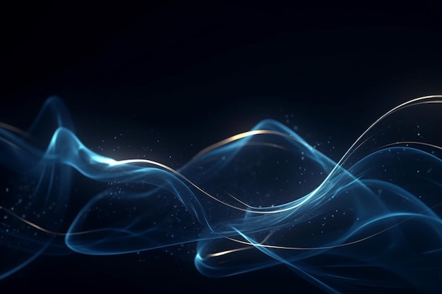 Abstract technology futuristic glowing blue curved line on dark blue design modern luxury background generative AI
